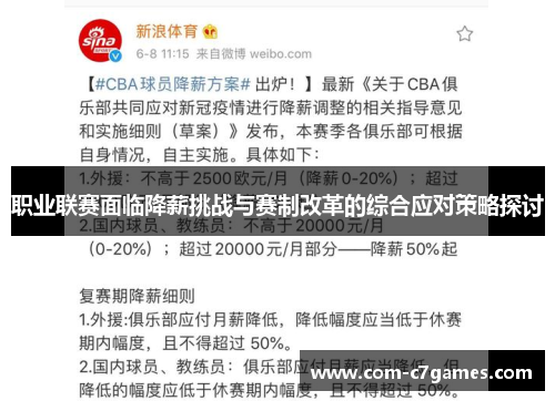 职业联赛面临降薪挑战与赛制改革的综合应对策略探讨